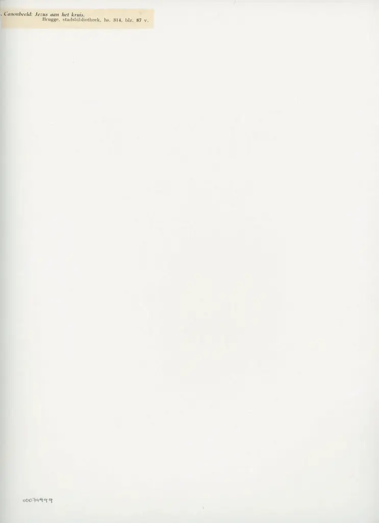 Anonimo , Canonbeeld: Jezus aan het krius - Brugge, stadsbibliotheek, hs. 314, blz. 87v. , retro