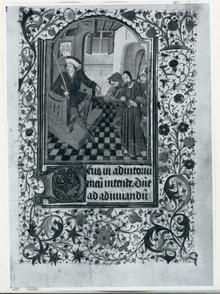 Anonimo , Anonimo - sec. XV, terzo quarto - Libro d'Ore della Vergine con Calendario, un foglio intero , fronte
