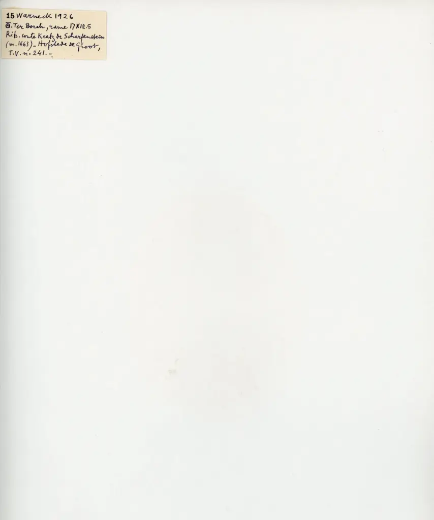 Gerard ter Borch - sec. XVII - Ritratto di uomo a mezzo busto , retro