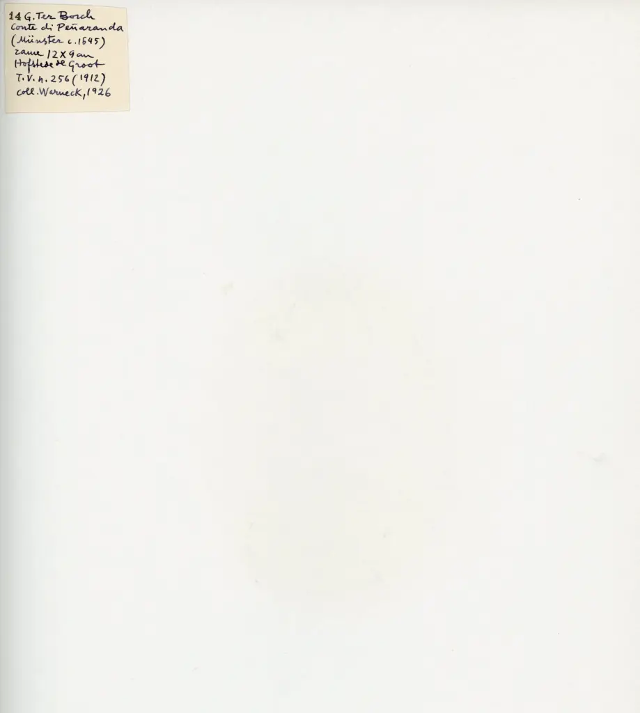 Gerard ter Borch - sec. XVII - Ritratto di uomo a mezzo busto , retro