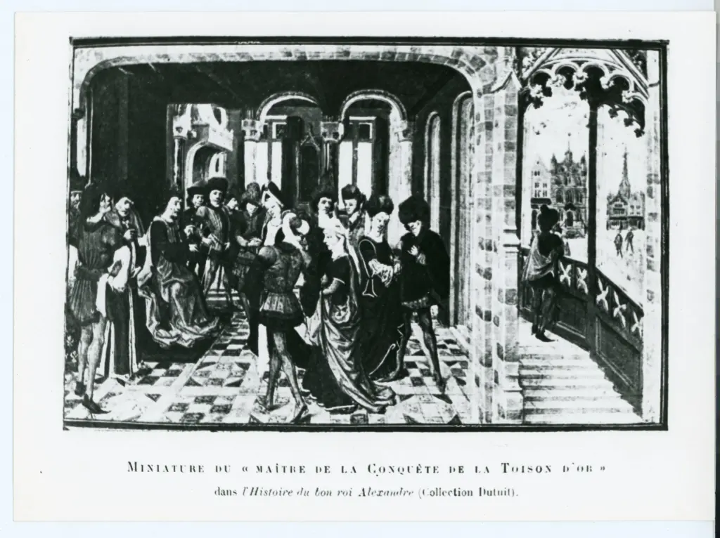 Anonimo , Miniature du &laquo; ma&icirc;tre de la Conqu&egrave;te de la Toison d'or &raquo; - dans l'Histoire du bon roi Alexandre (Collection Dutuit). , fronte