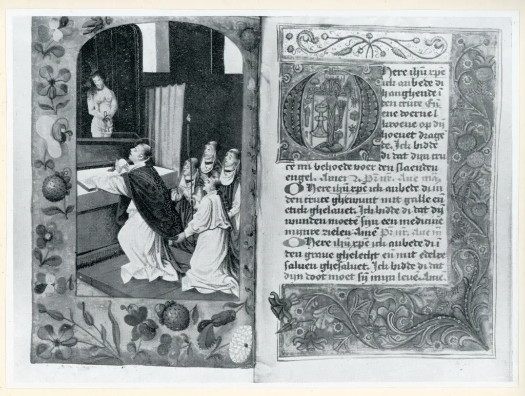 Anonimo , Anonimo - sec. XV - Messale miniato proveniente dalla collezione Francis Osborne, due fogli interi , fronte
