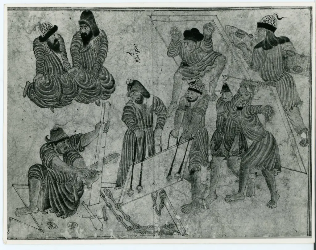 Anonimo , Disegno di Mehmet Siyah Kalem detto Penna Nera nell'Album del Conquistatore, Istambul, Biblioteca del Palazzo di Topkapi. , fronte