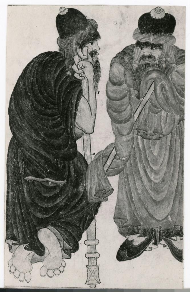 Anonimo , Disegno di Mehmet Siyah Kalem detto Penna Nera nell'Album del Conquistatore, Istambul, Biblioteca del Palazzo di Topkapi. , fronte