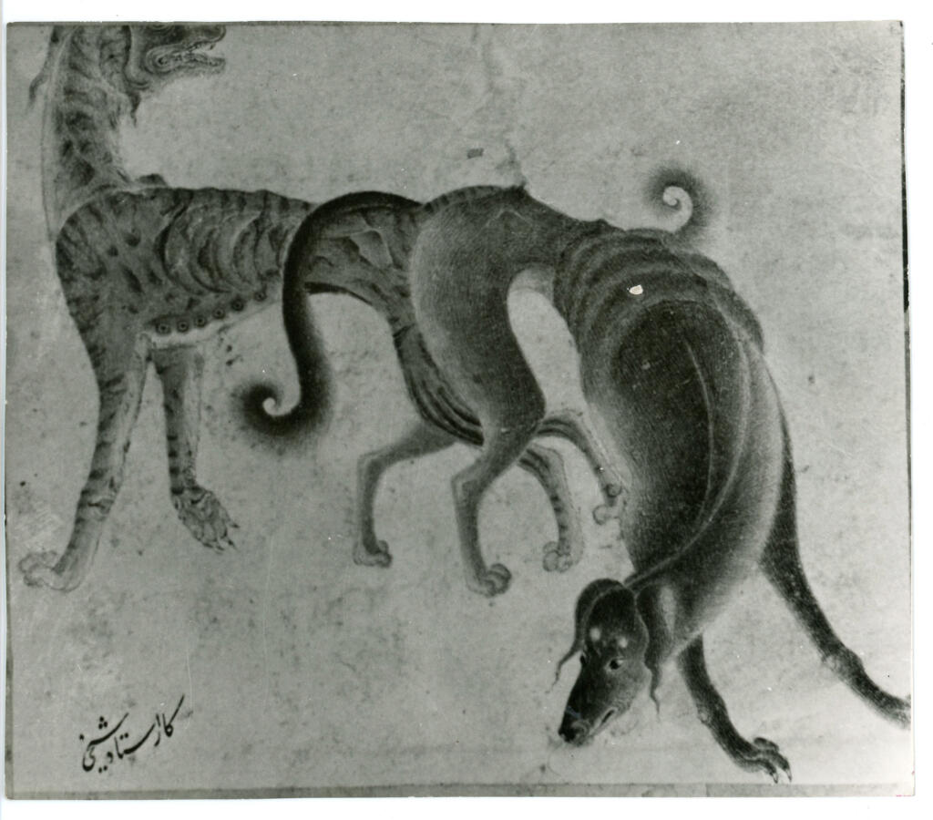 Anonimo , Disegno di Mehmet Siyah Kalem detto Penna Nera nell'Album del Conquistatore, Istambul, Biblioteca del Palazzo di Topkapi. , fronte
