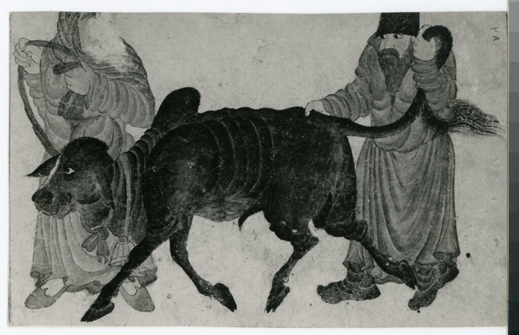 Anonimo , Disegno di Mehmet Siyah Kalem detto Penna Nera nell'Album del Conquistatore, Istambul, Biblioteca del Palazzo di Topkapi. , fronte