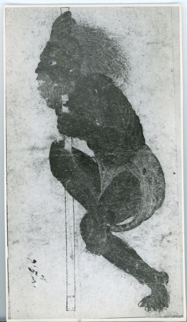 Anonimo , Disegno di Mehmet Siyah Kalem detto Penna Nera nell'Album del Conquistatore, Istambul, Biblioteca del Palazzo di Topkapi. , fronte