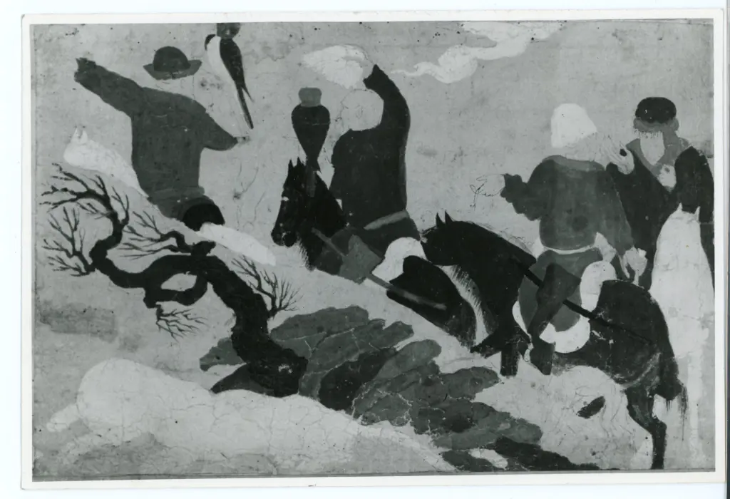 Anonimo , Disegno di Mehmet Siyah Kalem detto Penna Nera nell'Album del Conquistatore, Istambul, Biblioteca del Palazzo di Topkapi. , fronte