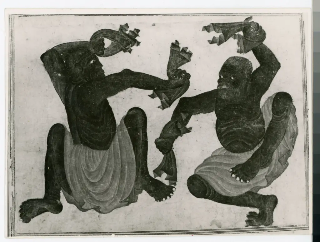 Anonimo , Disegno di Mehmet Siyah Kalem detto Penna Nera nell'Album del Conquistatore, Istambul, Biblioteca del Palazzo di Topkapi. , fronte