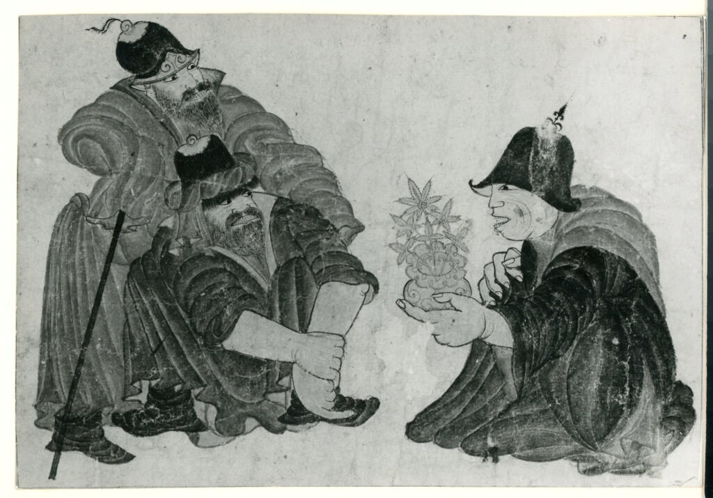 Anonimo , Disegno di Mehmet Siyah Kalem detto Penna Nera nell'Album del Conquistatore, Istambul, Biblioteca del Palazzo di Topkapi. , fronte