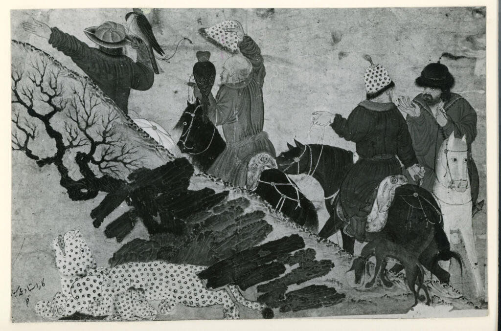 Anonimo , Disegno di Mehmet Siyah Kalem detto Penna Nera nell'Album del Conquistatore, Istambul, Biblioteca del Palazzo di Topkapi. , fronte