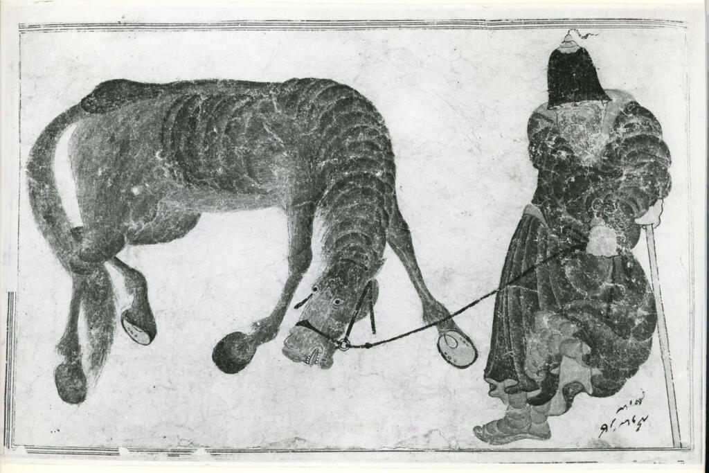 Anonimo , Disegno di Mehmet Siyah Kalem detto Penna Nera nell'Album del Conquistatore, Istambul, Biblioteca del Palazzo di Topkapi. , fronte