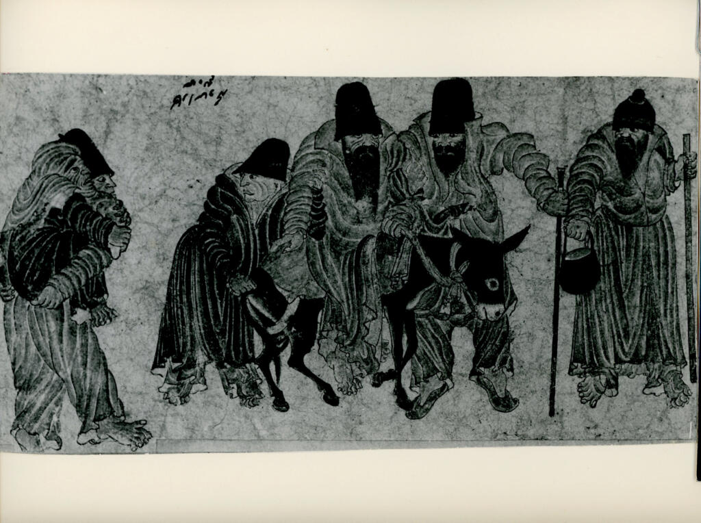 Anonimo , Disegno di Mehmet Siyah Kalem detto Penna Nera nell'Album del Conquistatore, Istambul, Biblioteca del Palazzo di Topkapi. , fronte