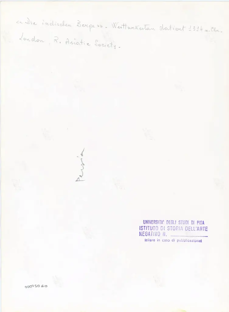 Universit&agrave; di Pisa. Dipartimento di Storia delle Arti , &laquo;Die indischen Berge&raquo;. Westturkestan datiert 1314 n. Chr. - London, R. Asiatic Society. , retro