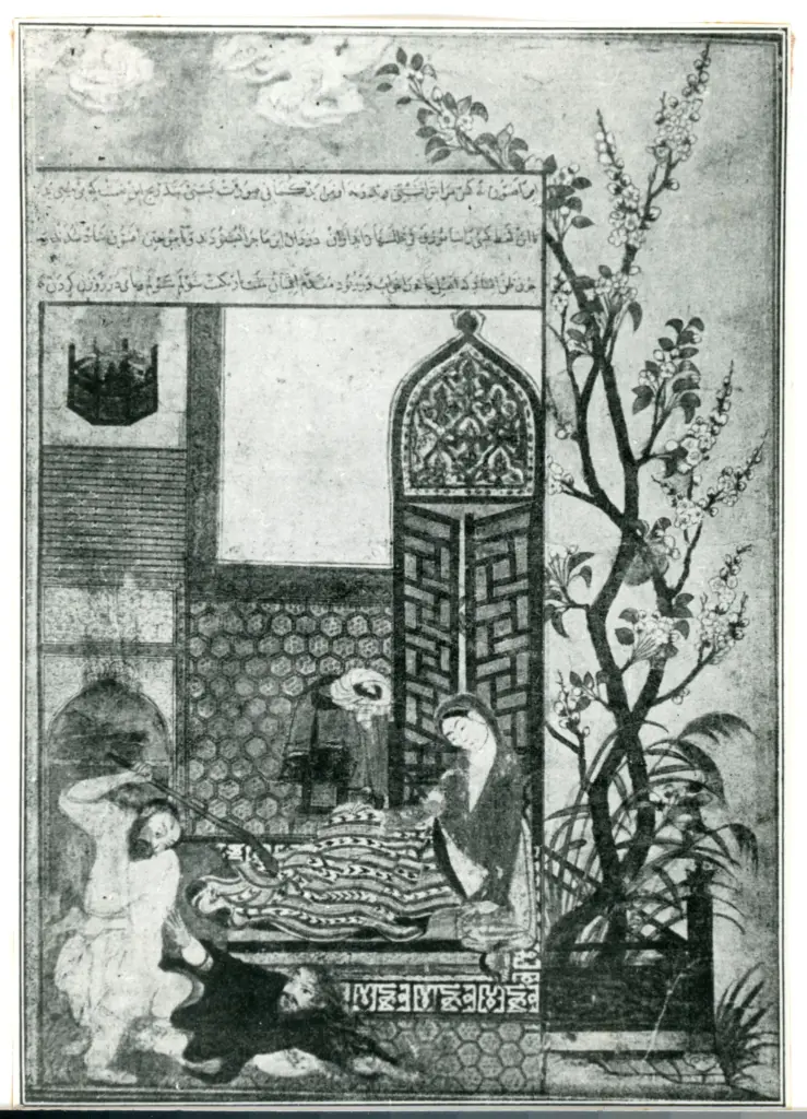 Anonimo , Sc&egrave;ne de bastonnade - Miniature de l'&eacute;cole du Khorassan, commencement du XIIIe si&egrave;cle - (Album 3818, biblioth&egrave;que de Yildiz, Constantiple.) , fronte