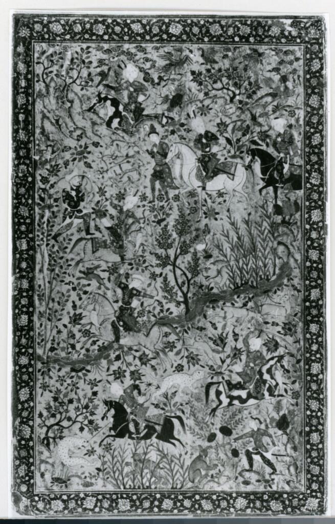Anonimo , Couverture de livre en carton laqué - Art persan. - XVIIe siècle - (Musée des Arts industriels de Düsseldorf) , fronte