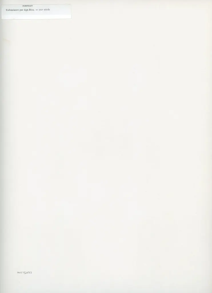 Anonimo , Portrait - Enluminure par Aga Riza. - XVIe si&egrave;cle , retro
