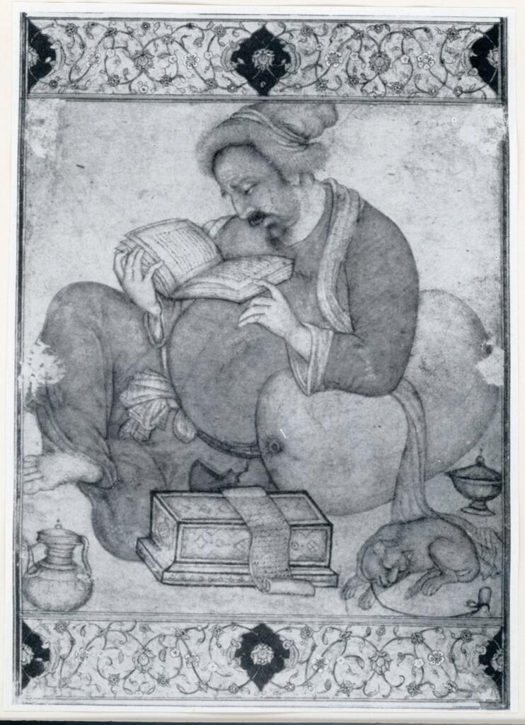 Anonimo , Album di Shah Jahan, 1. - Principe Timuride (Imp. Babur?) - sec. XVII. , fronte