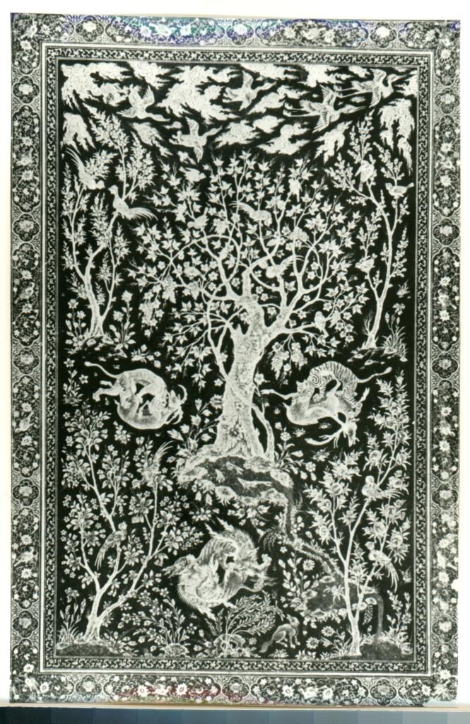 Anonimo , Couverture de livre en carton laqué - Art persan. - XVIIe siècle - (Musée des Arts industriels. - Hambourg) , fronte