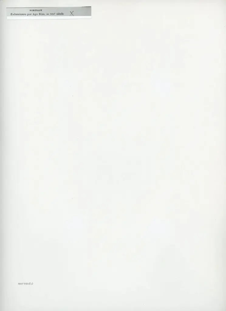Anonimo , Portrait - Enluminure par Aga Riza. - XVIe siècle , retro