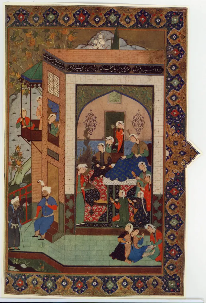 Anonimo , Ladies of Egypt dazzled by Joseph's beauty - By Qasim 'Ali - From the MS. of Jami's "Khamsa" dated A.D. 1522 , fronte