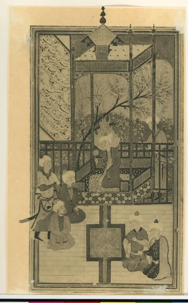 Anonimo , Giardino con figure