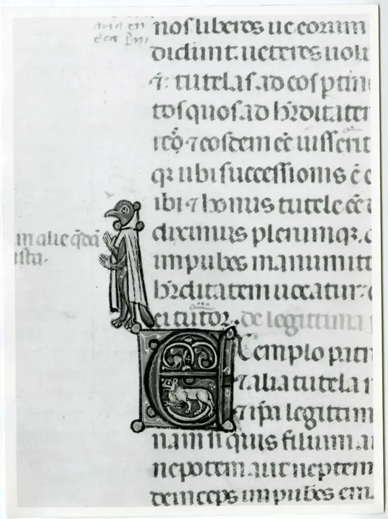 Universit&agrave; di Pisa. Dipartimento di Storia delle Arti , Anonimo italiano - sec. XIV, primo quarto - Lucca, Biblioteca Capitolare Feliniana, Ms. 325, f. 7v, particolare , fronte