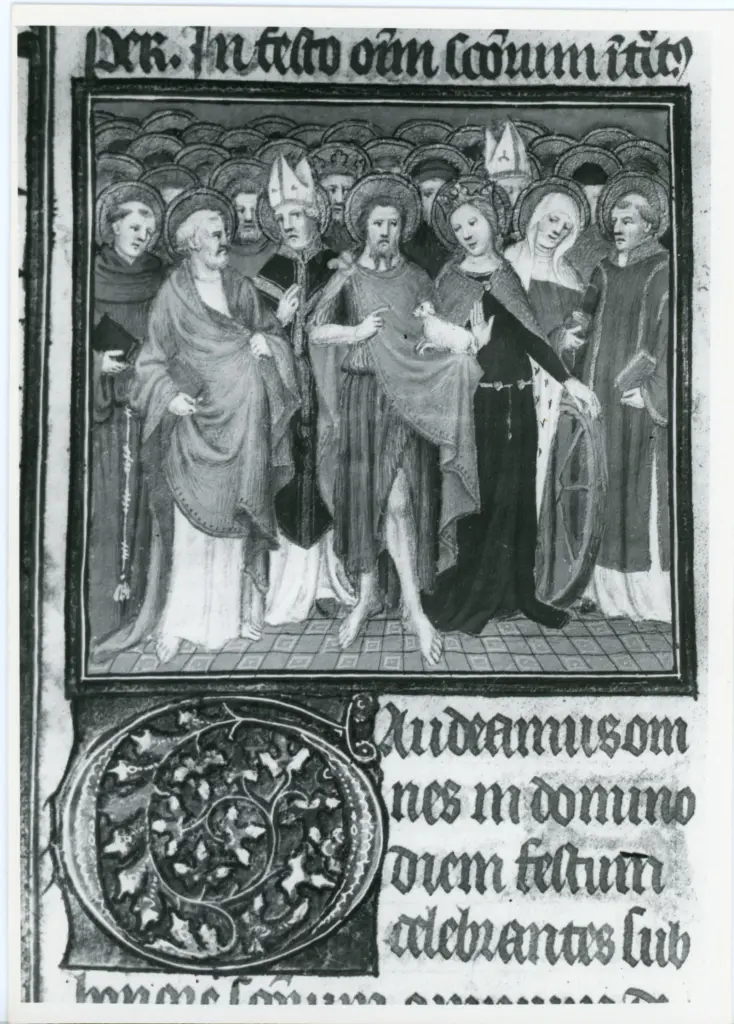 Maestro delle Ore del maresciallo Boucicaut, attr. - sec. XV, primo quarto - Lucca, Biblioteca Statale, ms. 3122, f. 281v, particolare , fronte