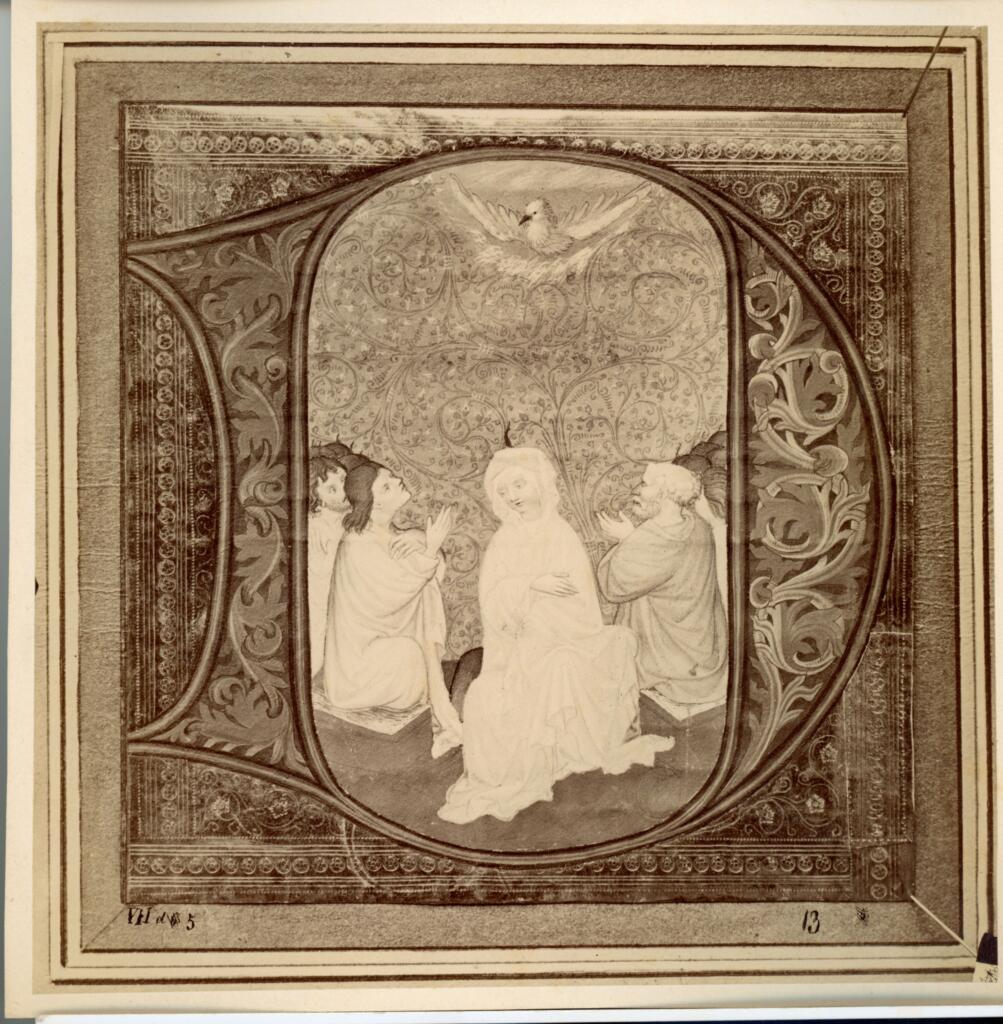Anonimo , Manoscritto - iniziale D, Pentecoste , fronte