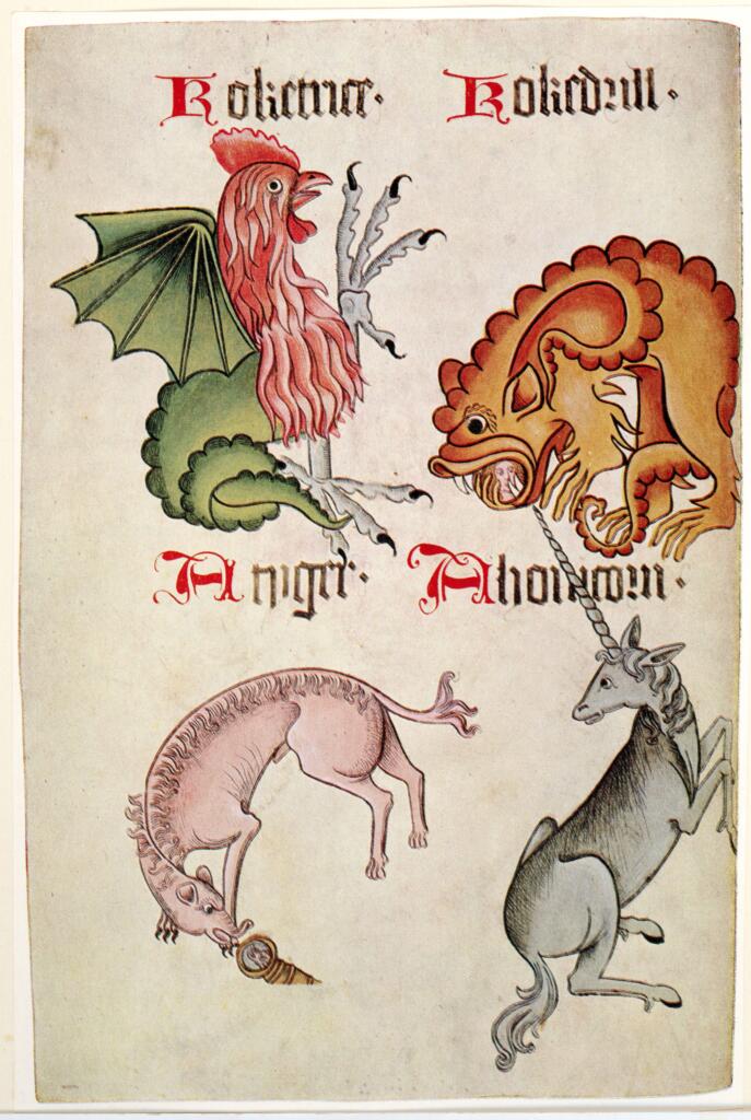 Anonimo , Alphabet, Herbal and Bestiary, England fine XV , fronte
