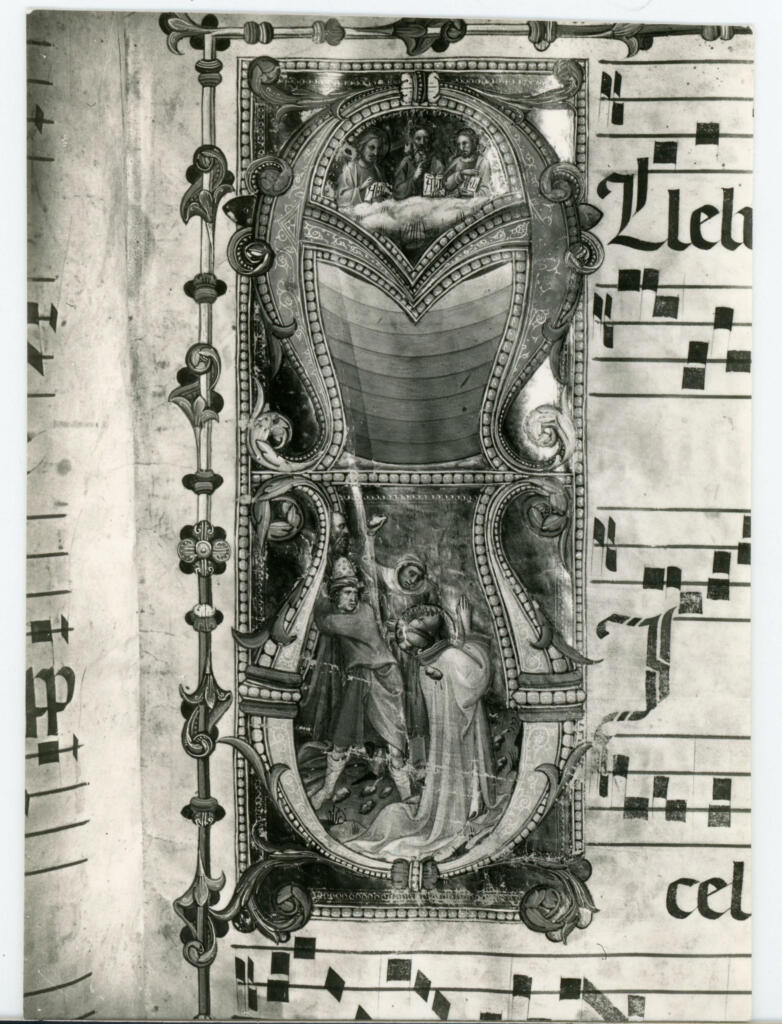 Gabinetto Fotografico della Soprintendenza Speciale per il Patrimonio Storico, Artistico ed Etnoantropologico e per il Polo Museale della città di Firenze , Franchi Rossello di Jacopo, Battista di Biagio Sanguigni - 1429 - Prato, Museo dell'Opera del Duomo, ms. D, f. 51r, particolare , fronte