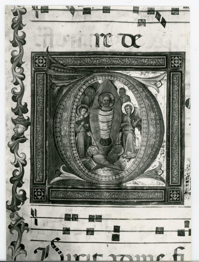 Gabinetto Fotografico della Soprintendenza Speciale per il Patrimonio Storico, Artistico ed Etnoantropologico e per il Polo Museale della città di Firenze , Franchi Rossello di Jacopo - 1429 - Prato, Museo dell'Opera del Duomo, ms. D, f. 36r, particolare , fronte
