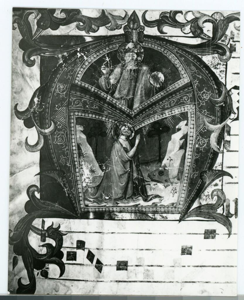 Gabinetto Fotografico della Soprintendenza Speciale per il Patrimonio Storico, Artistico ed Etnoantropologico e per il Polo Museale della città di Firenze , Filippo di Matteo Torelli - 1429 - Prato, Museo dell'Opera del Duomo, ms. D, f. 3r, particolare , fronte