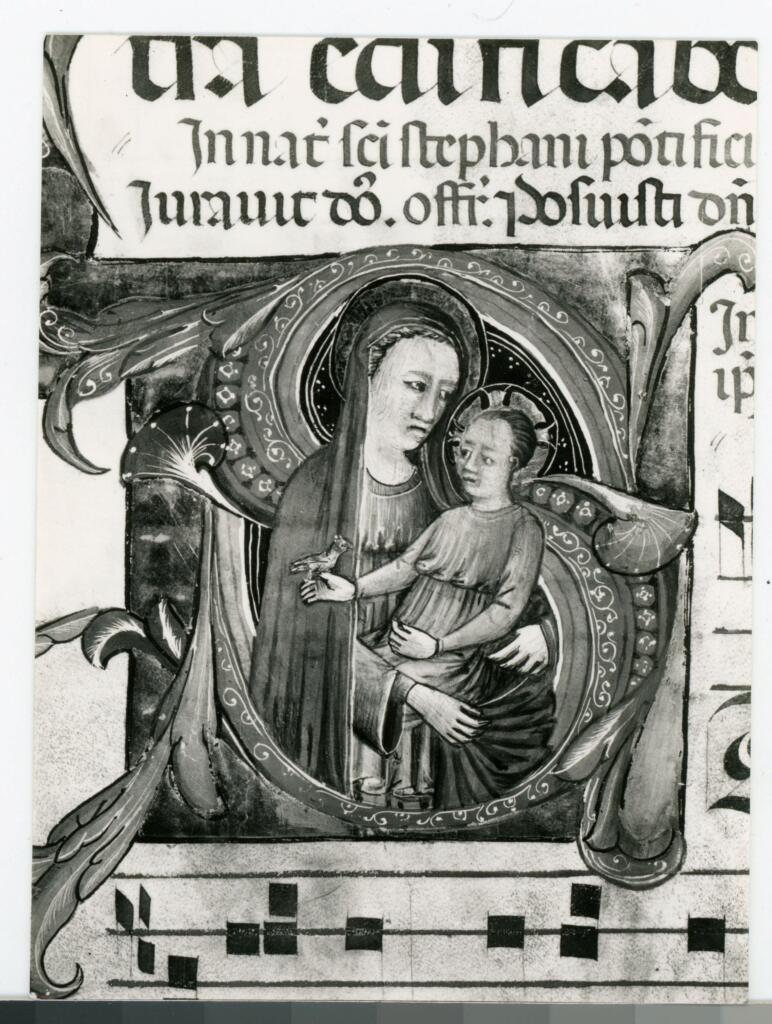 Gabinetto Fotografico della Soprintendenza Speciale per il Patrimonio Storico, Artistico ed Etnoantropologico e per il Polo Museale della città di Firenze , Anonimo toscano sec. XIV/ XV - 1435 - Prato, Archivio Storico Diocesano, Archivio del Capitolo della Cattedrale, ms. 6 (già C), f. 45v, particolare , fronte