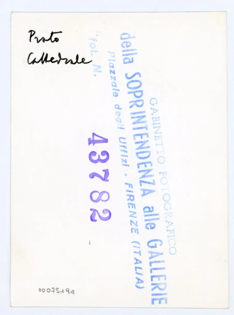 Gabinetto Fotografico della Soprintendenza Speciale per il Patrimonio Storico, Artistico ed Etnoantropologico e per il Polo Museale della città di Firenze , Battista di Biagio Sanguigni - 1429 - Prato, Museo dell'Opera del Duomo, f. 61v, particolare , retro