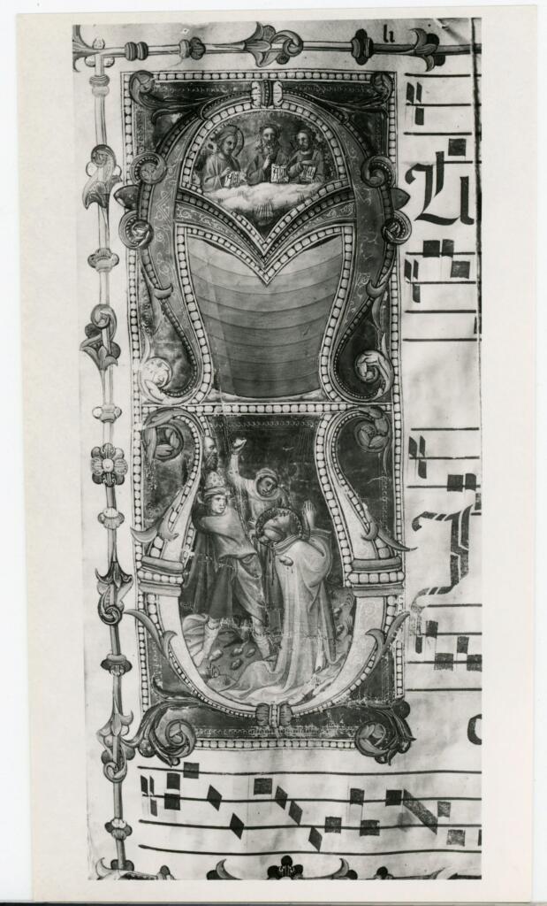 Gabinetto Fotografico della Soprintendenza Speciale per il Patrimonio Storico, Artistico ed Etnoantropologico e per il Polo Museale della città di Firenze , Franchi Rossello di Jacopo, Battista di Biagio Sanguigni - sec. XV - Prato, Museo dell'Opera del Duomo, ms. D, f. 51r, particolare , fronte