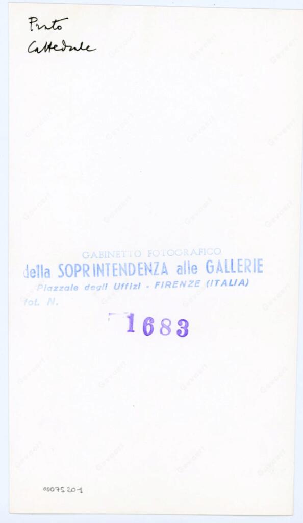 Gabinetto Fotografico della Soprintendenza Speciale per il Patrimonio Storico, Artistico ed Etnoantropologico e per il Polo Museale della città di Firenze , Franchi Rossello di Jacopo, Battista di Biagio Sanguigni - sec. XV - Prato, Museo dell'Opera del Duomo, ms. D, f. 51r, particolare , retro