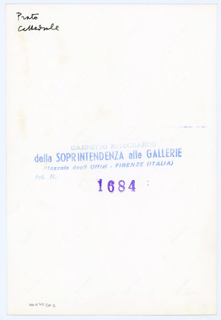 Gabinetto Fotografico della Soprintendenza Speciale per il Patrimonio Storico, Artistico ed Etnoantropologico e per il Polo Museale della città di Firenze , Anonimo fiorentino sec. XIV/ XV - 1429 - Prato, Museo dell'Opera del Duomo, ms. D, una pagina miniata , retro