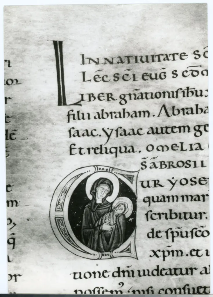 Gabinetto Fotografico della Soprintendenza Speciale per il Patrimonio Storico, Artistico ed Etnoantropologico e per il Polo Museale della citt&agrave; di Firenze , Anonimo - sec. XII, secondo quarto - Prato, Biblioteca Roncioniana, ms. Q.VIII.2 (2), f. 176r, particolare , fronte