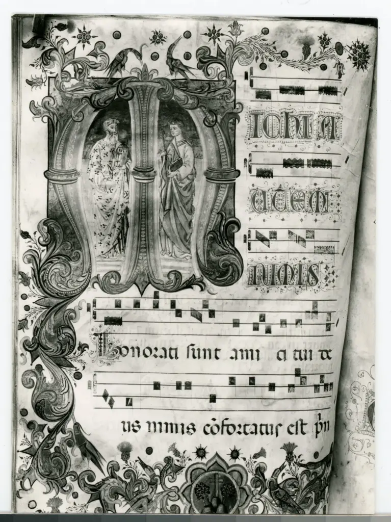 Gabinetto Fotografico della Soprintendenza Speciale per il Patrimonio Storico, Artistico ed Etnoantropologico e per il Polo Museale della città di Firenze , Cosimo di Giovanni (?) - sec. XV, ultimo quarto - Graduale B proveniente dal monastero di San Bartolomeo alle Sacca, f. 90v, intero , fronte