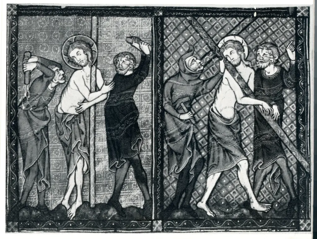 Anonimo , Anonimo inglese - sec. XIV, secondo quarto - Oxford, Bodleian Library, MS. Barlow 22, f. 13r, particolare , fronte