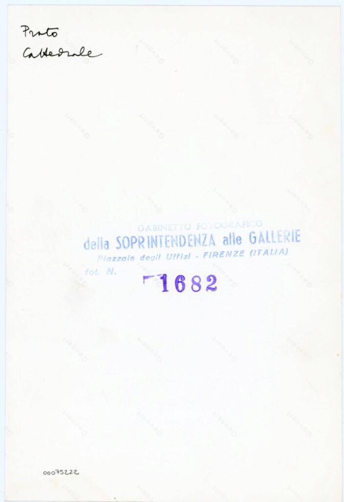 Gabinetto Fotografico della Soprintendenza Speciale per il Patrimonio Storico, Artistico ed Etnoantropologico e per il Polo Museale della città di Firenze , Battista di Biagio Sanguigni - 1429 - Prato, Museo dell'Opera del Duomo, ms. D, f. 67r, particolare , retro