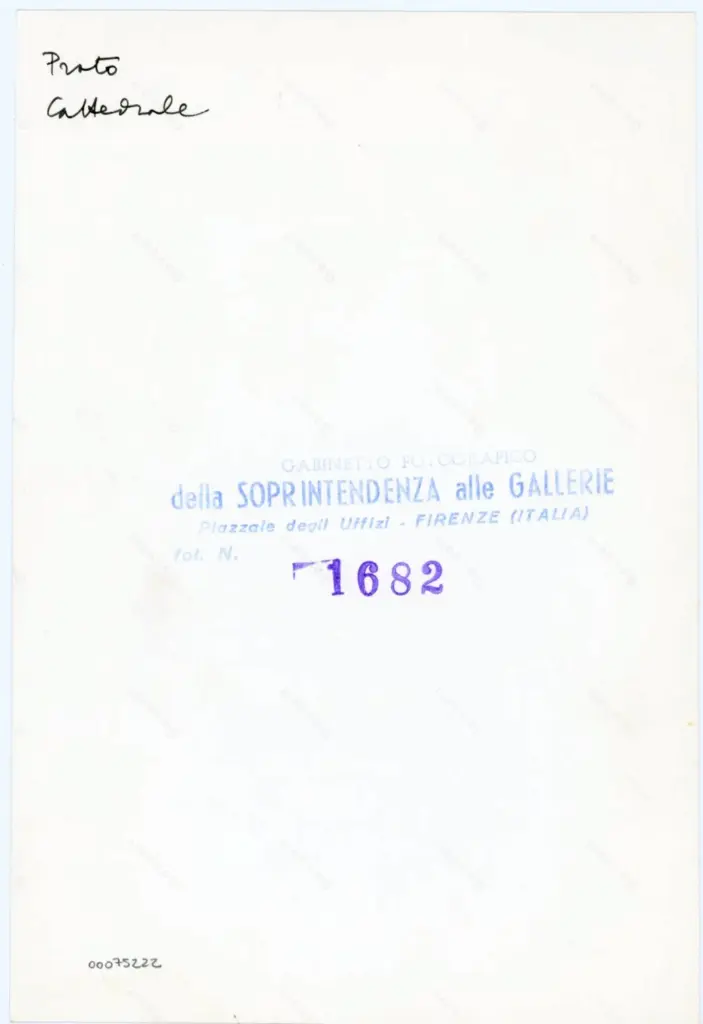 Gabinetto Fotografico della Soprintendenza Speciale per il Patrimonio Storico, Artistico ed Etnoantropologico e per il Polo Museale della citt&agrave; di Firenze , Battista di Biagio Sanguigni - 1429 - Prato, Museo dell'Opera del Duomo, ms. D, f. 67r, particolare , retro