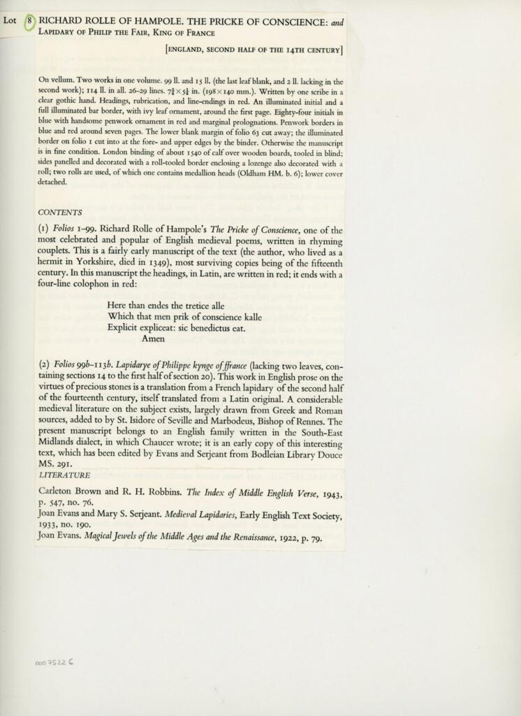 Anonimo , Richard Rolle of Hampole. The Pricke of Conscience: and Lapidary of Philip the Fair, King of France , retro