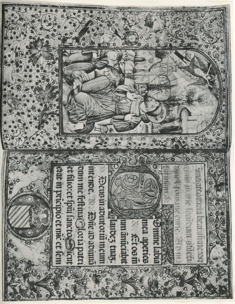 Anonimo , Anonimo - 1486 - Incunabolo, due pagine miniate , fronte