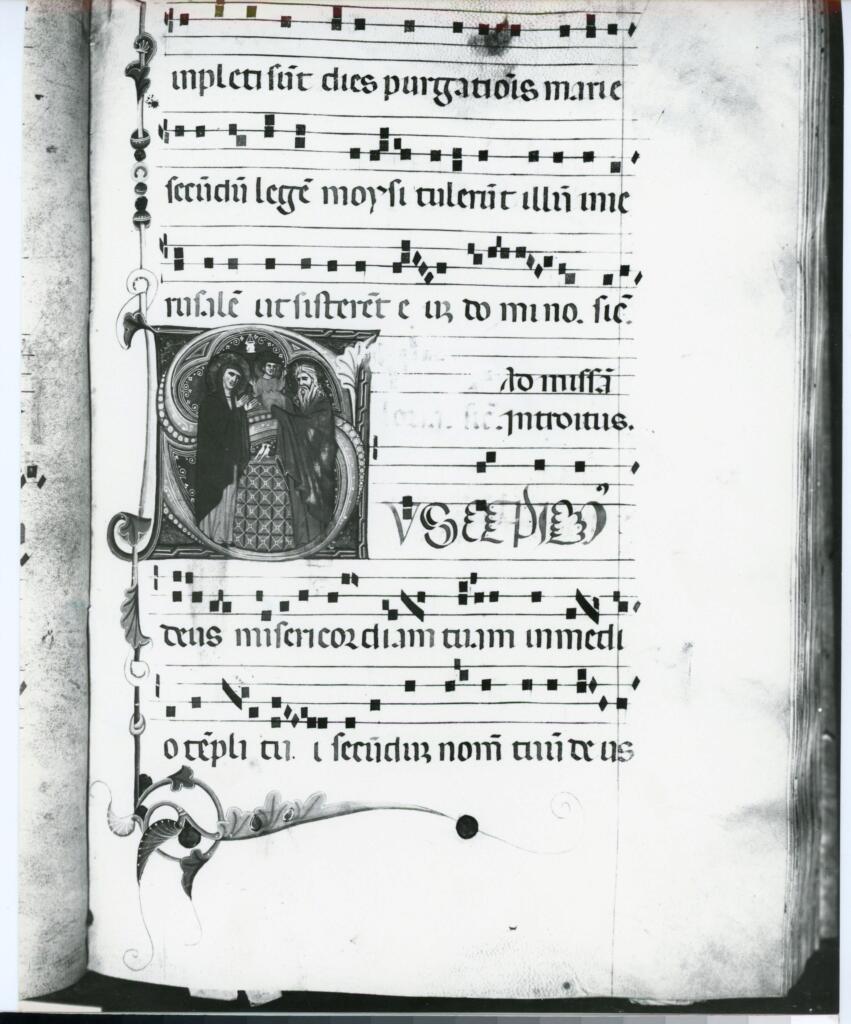 Gabinetto Fotografico della Soprintendenza Speciale per il Patrimonio Storico, Artistico ed Etnoantropologico e per il Polo Museale della città di Firenze , Arezzo. Chiesa S. Maria della Pieve - sec. XIV - Antifonario D pag. 32 , fronte