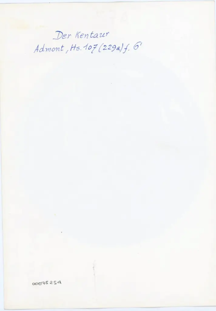 Anonimo , Der Kentaur - Admont, Hs. 107 (229a) f. 6' , retro