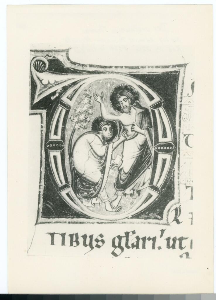 Anonimo , Der ungläubige Thomas - Admont, Paduaner Missale, Kod. Nr 229a f. 228: Initiale D , fronte