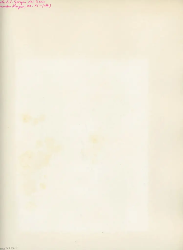 Anonimo , Venezia, Scuola di S. Giorgio dei Greci - Cod. di Alessandro Magno, sec. XI - (attr.) , retro