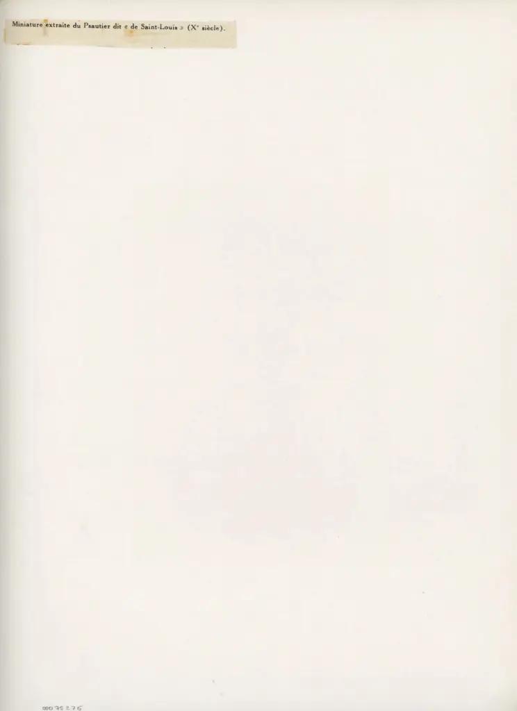 Anonimo , Miniature extraite du Psautier dit "de Saint-Louis" (Xe si&egrave;cle) , retro